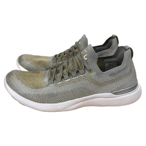 APL TECHLOOM BREEZE metallic knit mesh running sneakers Met Silver Gold  size 9 - Picture 2 of 16